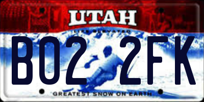 UT license plate B022FK