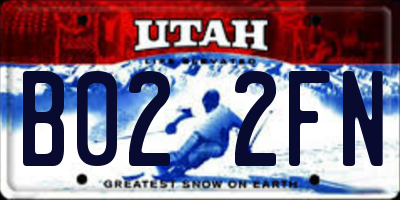 UT license plate B022FN