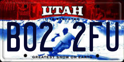UT license plate B022FU