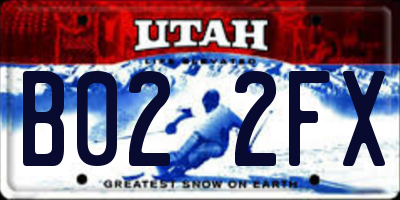 UT license plate B022FX