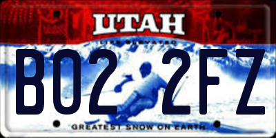 UT license plate B022FZ