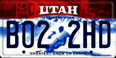 UT license plate B022HD