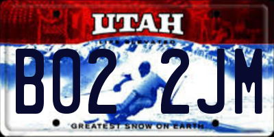 UT license plate B022JM