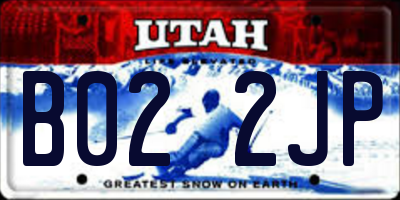 UT license plate B022JP