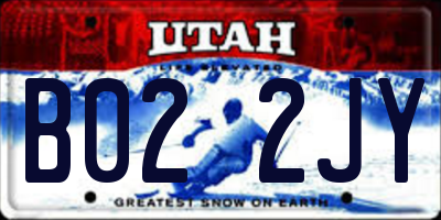 UT license plate B022JY