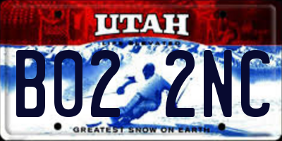 UT license plate B022NC