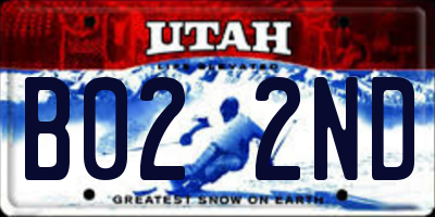 UT license plate B022ND