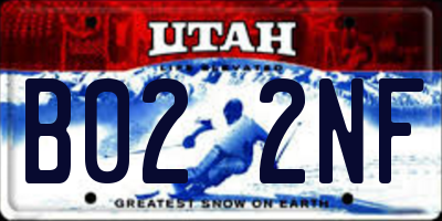 UT license plate B022NF