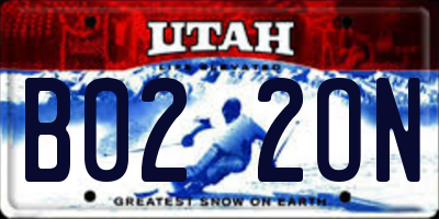 UT license plate B022ON