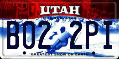 UT license plate B022PI