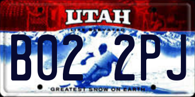 UT license plate B022PJ