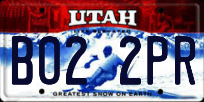 UT license plate B022PR