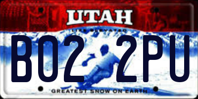 UT license plate B022PU