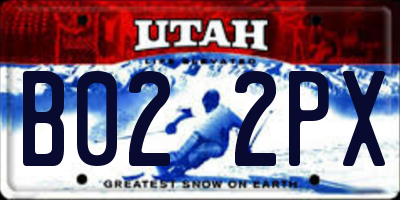 UT license plate B022PX