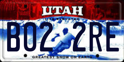 UT license plate B022RE