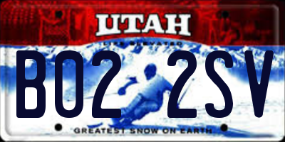 UT license plate B022SV