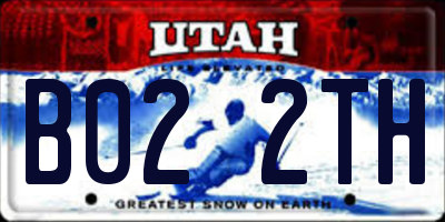UT license plate B022TH