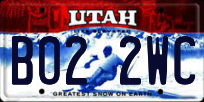 UT license plate B022WC