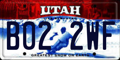 UT license plate B022WF