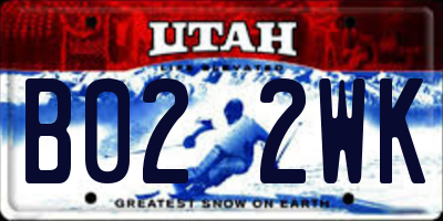 UT license plate B022WK