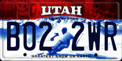 UT license plate B022WR