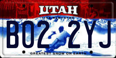 UT license plate B022YJ