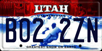 UT license plate B022ZN