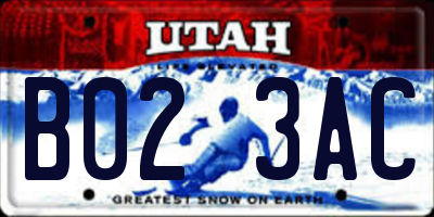 UT license plate B023AC