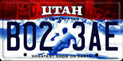 UT license plate B023AE