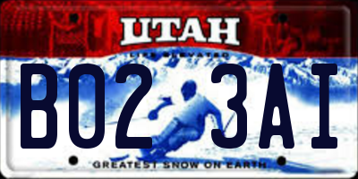 UT license plate B023AI