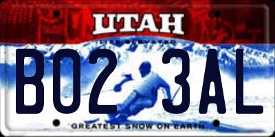 UT license plate B023AL