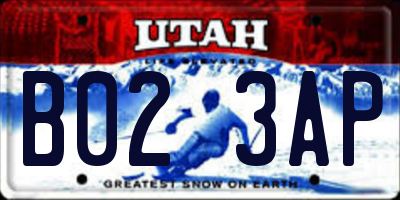 UT license plate B023AP