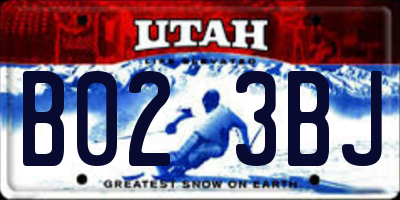 UT license plate B023BJ