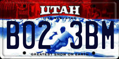 UT license plate B023BM