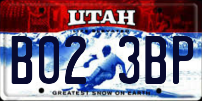 UT license plate B023BP
