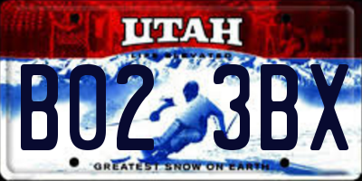UT license plate B023BX