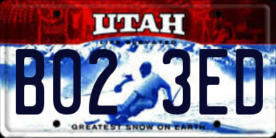 UT license plate B023ED