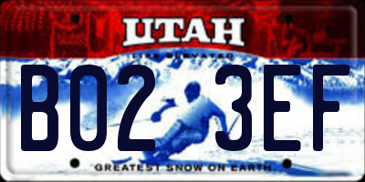 UT license plate B023EF