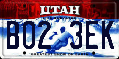 UT license plate B023EK