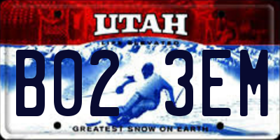 UT license plate B023EM