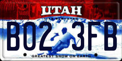 UT license plate B023FB