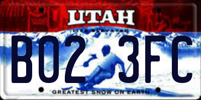 UT license plate B023FC