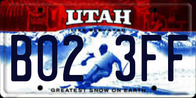 UT license plate B023FF