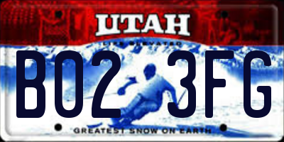 UT license plate B023FG