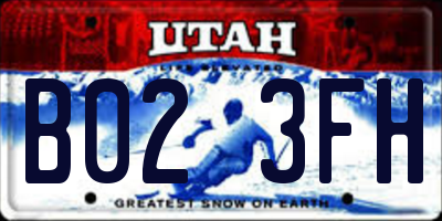UT license plate B023FH