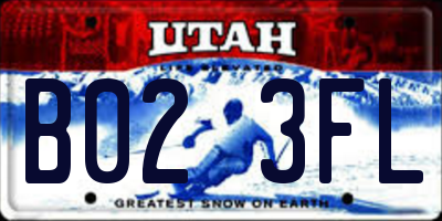 UT license plate B023FL