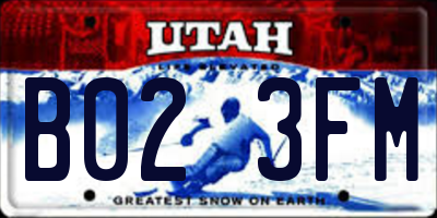 UT license plate B023FM