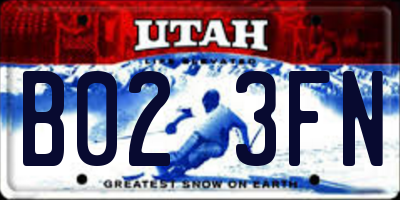 UT license plate B023FN