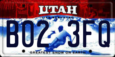 UT license plate B023FQ