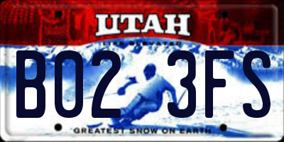 UT license plate B023FS